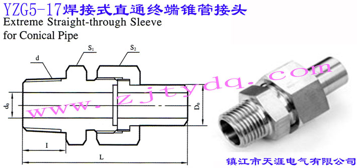 YZG5-17 ����ʽֱͨ�K���F�ܽ��^Extreme Straight-through Connector for conical Pipe